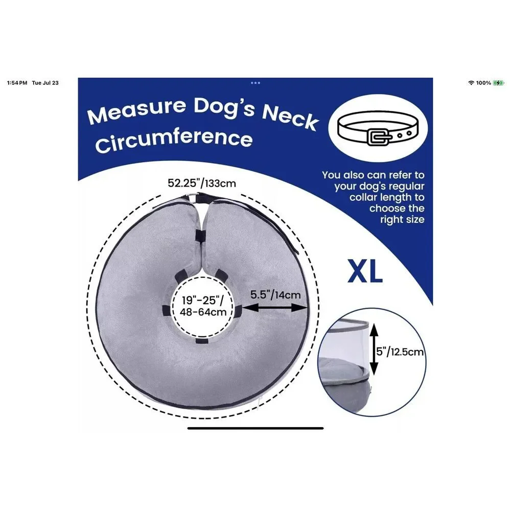 BARKLESS Dog Cone Collar, Inflatable Dog Cone After Surgery for Large XL